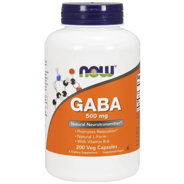 NOW FOODS GABA 500mg with Vitamin B6 - 200 vegan caps