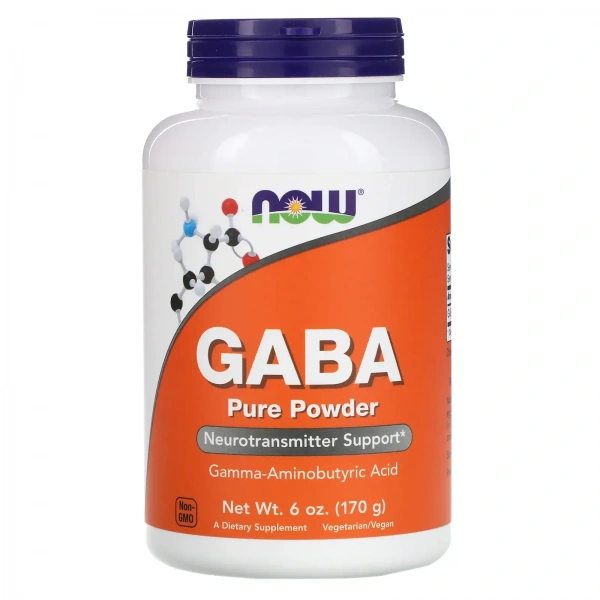 NOW FOODS GABA Pure Powder (Gamma-Aminobutyric Acid) 6 oz. (170g)