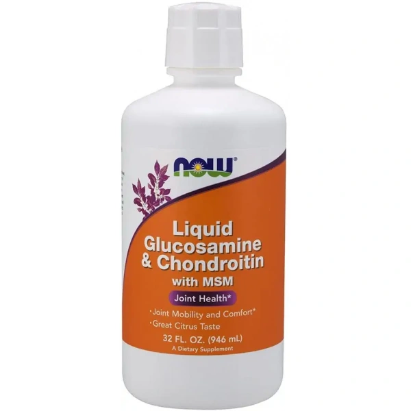NOW FOODS Glucosamine & Chondroitin with MSM Liquid (Glukozamina i Chondroityna z MSM) Płyn 946 ml