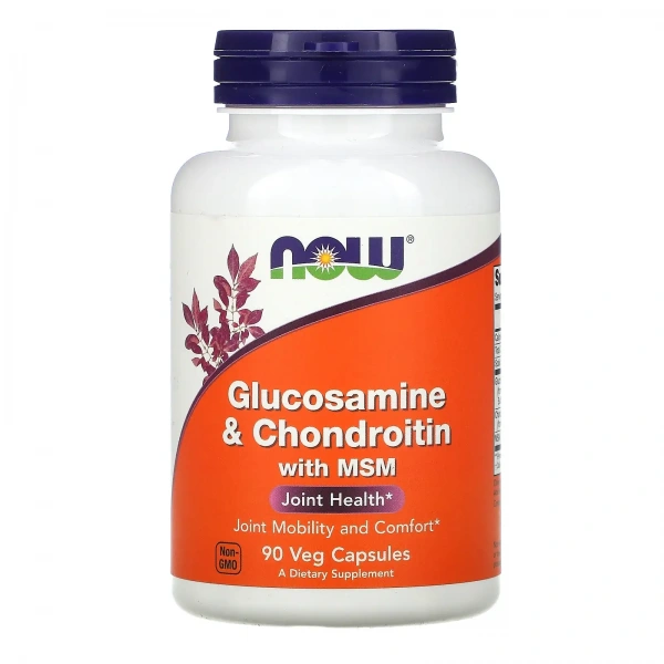 NOW FOODS Glucosamine & Chondroitin with MSM (Joint Health) 90 Vegetarian Capsules