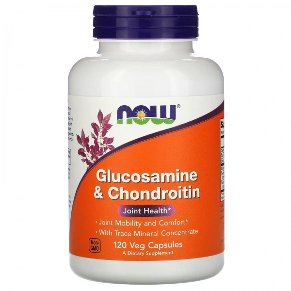 NOW FOODS Glucosamine & Chondroitin with Trace Minerals (Zdrowie stawów) 120 Kapsułek wegetariańskich