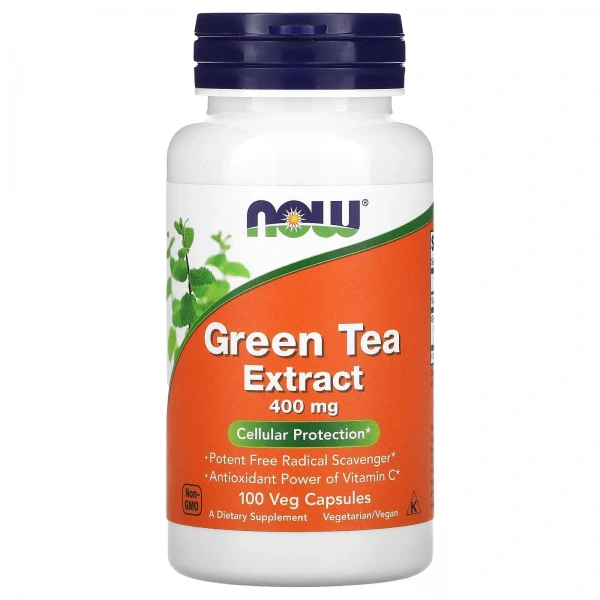 NOW FOODS Green Tea Extract 400mg (Ekstrakt z zielonej herbaty) 100 Kapsułek wegetariańskich