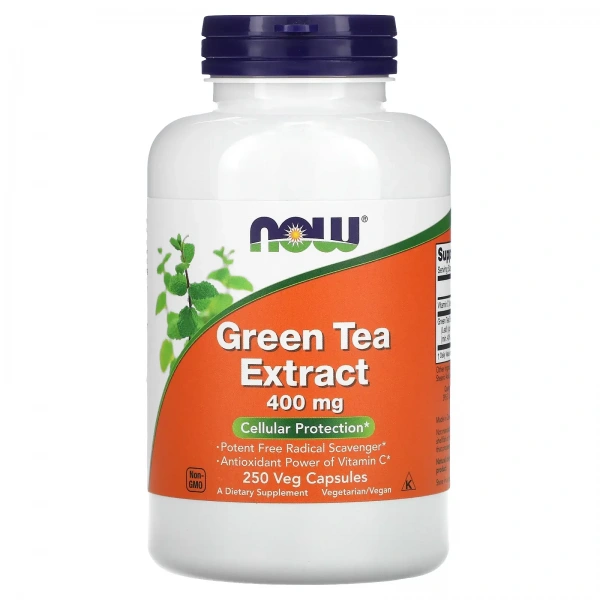 NOW FOODS Green Tea Extract 400mg (Ekstrakt z zielonej herbaty) 250 Kapsułek wegetariańskich