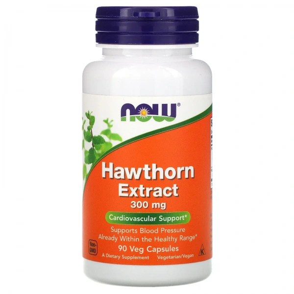 NOW FOODS Hawthorn Extract 300mg (Cardiovascular Support) 90 Vegetarian Capsules