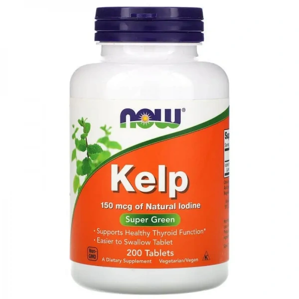 NOW FOODS Kelp 150mcg (Healthy Thyroid, Iodine) 200 Tablets