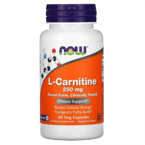 NOW FOODS L-Carnitine 250mg (Fitness Support) 60 Vegetarian Capsules