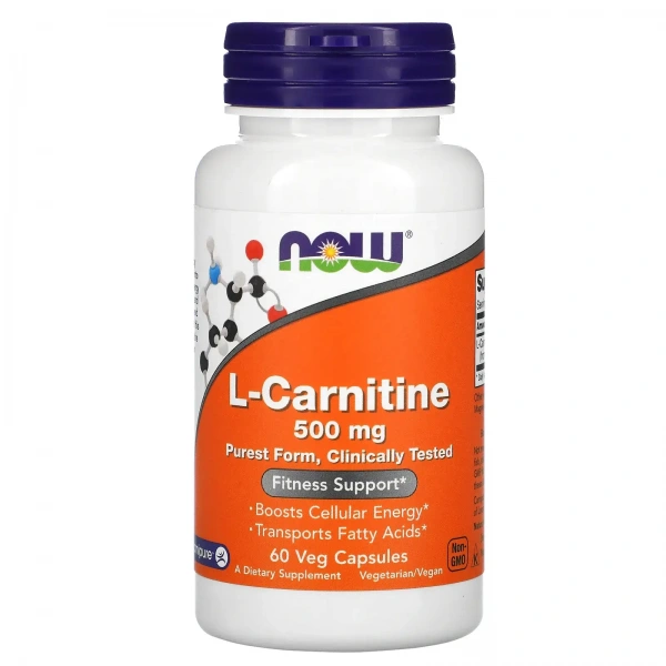 NOW FOODS L-Carnitine 500mg (Fitness Support) 60 Vegetarian Capsules