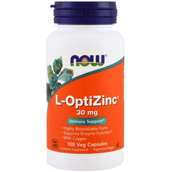 NOW FOODS L-OptiZinc (Zinc for resistance with methionine) 100 Vegetarian capsules