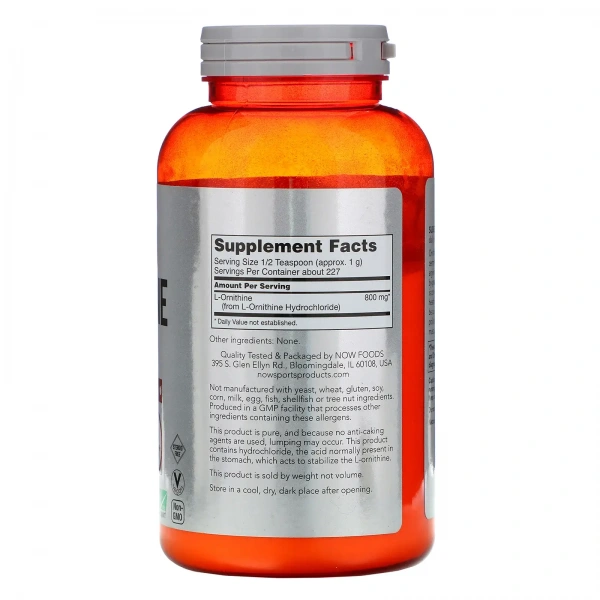 NOW SPORTS L-Ornithine (L-Ornityna) - 227g
