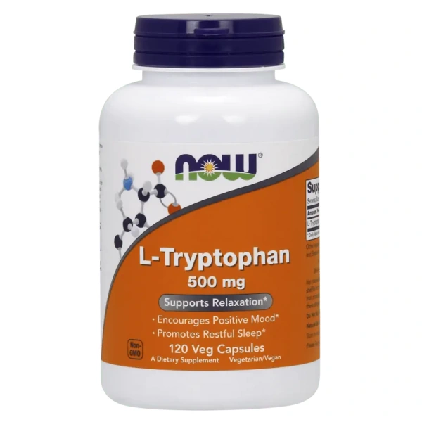 NOW FOODS L-Tryptophan (L-Tryptofan) 500 mg - 120 kapsułek wegańskich