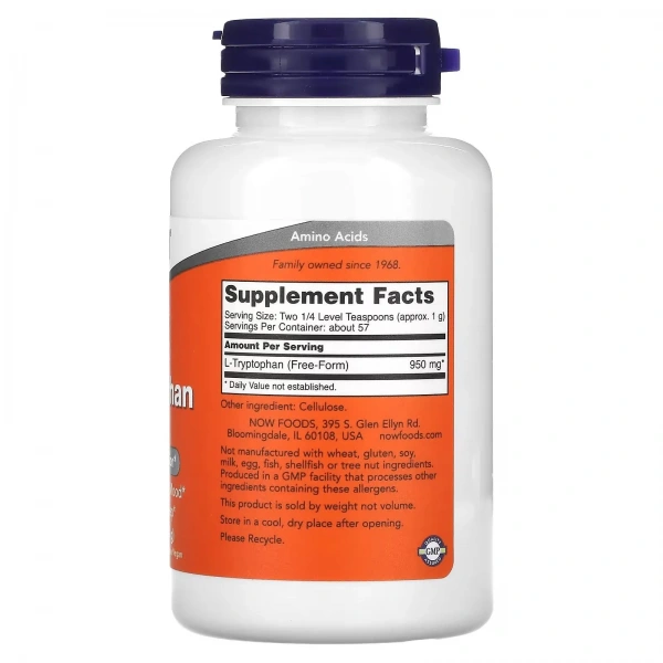 NOW FOODS (L-Tryptophan - Promotes Restful Sleep) Powder 57g