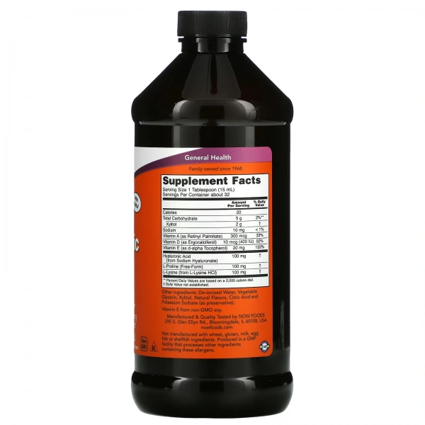 NOW FOODS Liquid Hyaluronic Acid 100mg (Joint Support) 473ml