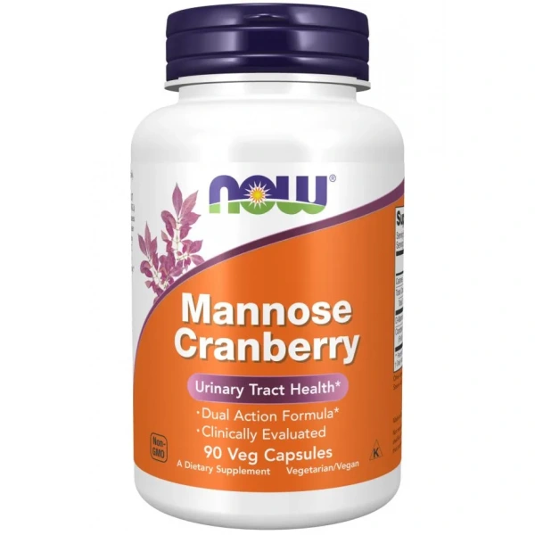 NOW FOODS Mannose Cranberry (Urinary Tract Health) 90 Vegetarian Capsules