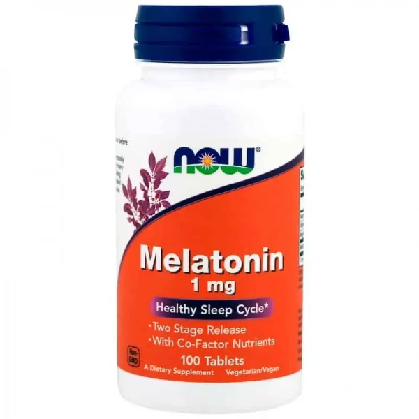 NOW FOODS Melatonin 1mg (Melatonin) 100 Vegetarian Tablets