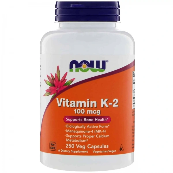NOW FOODS MK7 Vitamin K2 (MK7 Witamina K2) 100mcg 250 Kapsułek wegańskich
