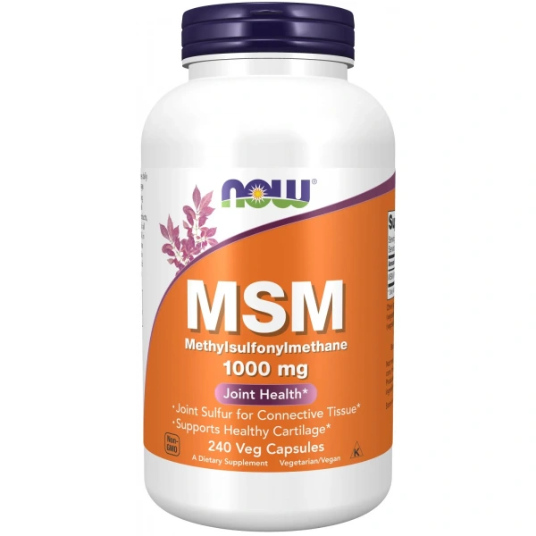 NOW FOODS MSM Methylsulfonylmethane 1000mg (Joint Health) 240 Vegetarian Capsules
