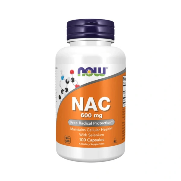 NOW FOODS NAC 600mg (N-Acetylo L-Cysteina) 100 Kapsułek wegetariańskich