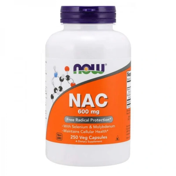 NOW FOODS NAC 600mg (N-Acetylcysteine) 250 Vegetarian Capsules