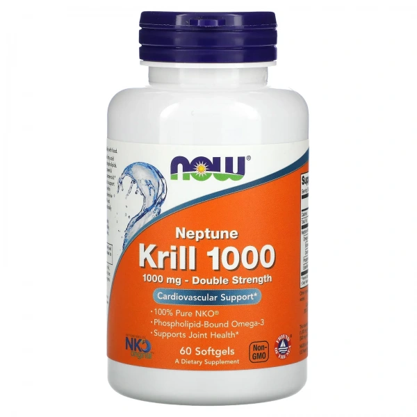 NOW FOODS Neptune Krill Double Strength 1000mg (Cardiovascular Support) 60 Softgels