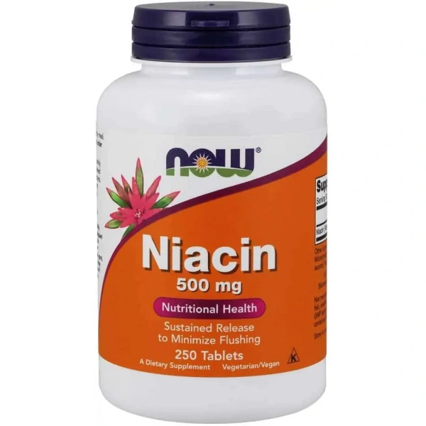 NOW FOODS Niacin 500mg (Niacyna) Witamina B3 250 Tabletek