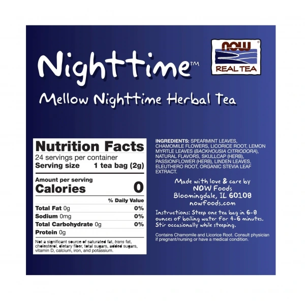 NOW FOODS Nighttime Tea (Herbata na sen) 24 Torebki