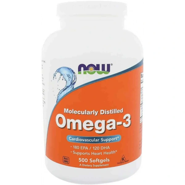 NOW FOODS Omega-3 (Kwasy OMEGA-3, EPA, DHA) 500 Kapsułek żelowych