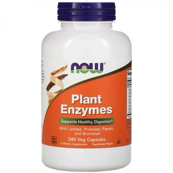 NOW FOODS Plant Enzymes (Enzymy roślinne) 240 Kapsułek wegetariańskich