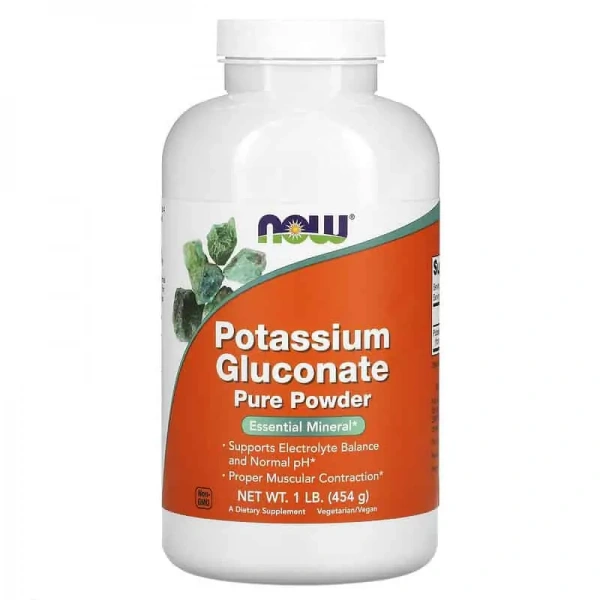 NOW FOODS Potassium Gluconate Powder (Glukonian potasu) 454g