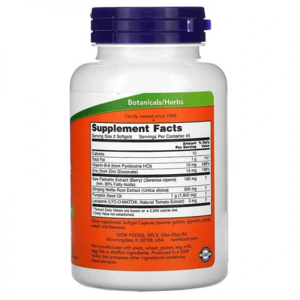 NOW FOODS Prostate Support 90 Softgels