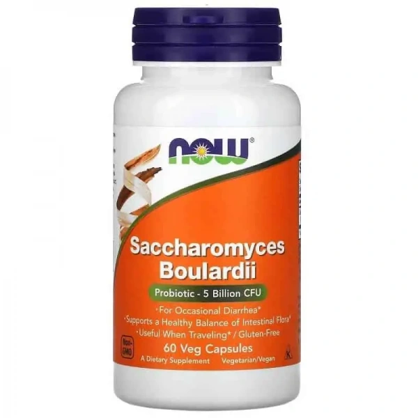 NOW FOODS Saccharomyces Boulardii (Probiotyk) 60 Kapsułek wegetariańskich
