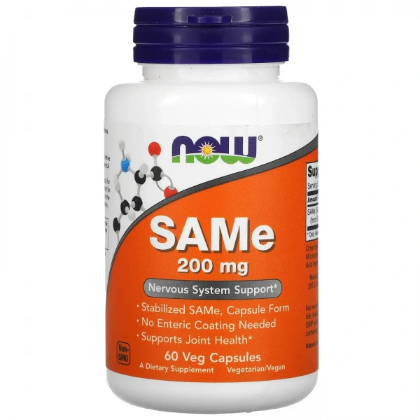 NOW FOODS SAMe 200mg (Support for the nervous system and joints) 60 Vegetarian Capsules