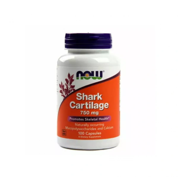 NOW FOODS Shark Cartilage - Chrząstka Rekina - 750mg (Ochrona Chrząstki Stawowej) 100 kapsułek