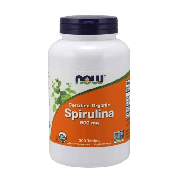 NOW FOODS Spirulina Certified Organic (Organiczna Spirulina) 500mg 500 Tabletek wegańskich
