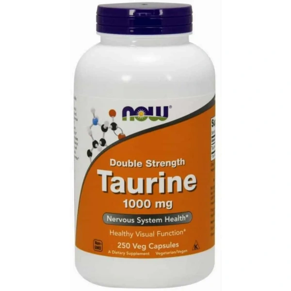 NOW FOODS Taurine 1000mg Double Strength (Taurine, Visual function) 250 Vcaps