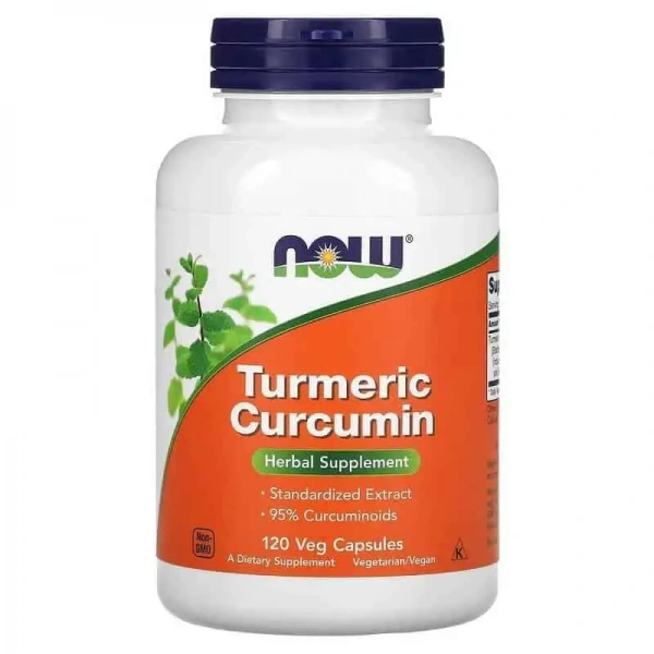 NOW FOODS Turmeric Curcumin (Turmeric Root Extract) 120 Vegetarian Capsules