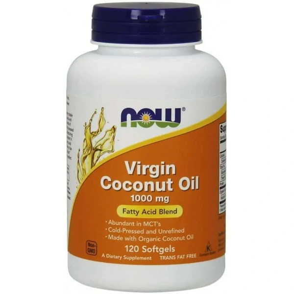 NOW FOODS Virgin Coconut Oil (Olej kokosowy MCT) 1000mg 120 Kapsułek