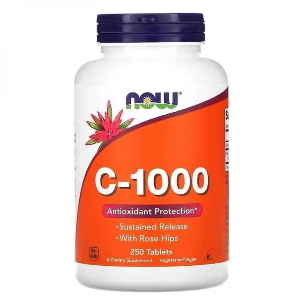 NOW FOODS Vitamin C-1000 Sustained Release 250 Vegetarian Tablets