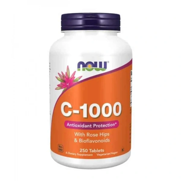 NOW FOODS Vitamin C-1000 with Rose Hips & Bioflavonoids 250 Tablets