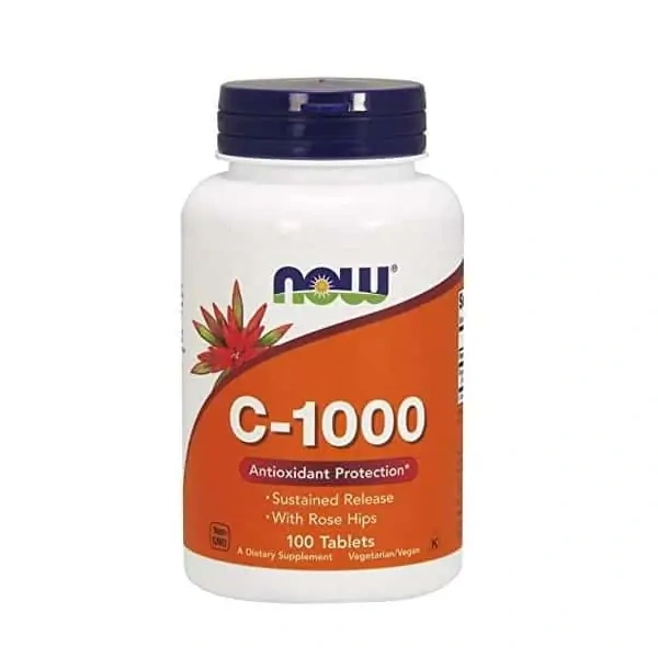 NOW FOODS Vitamin C-1000 with Rose Hips (Witamina C, Długo uwalniająca) 100 Tabletek