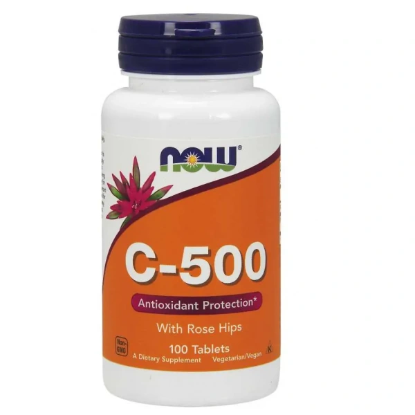 NOW FOODS Vitamin C-500 (Witamina C z Dziką Różą) 100 tabletek
