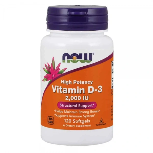 NOW FOODS Vitamin D3 (Vitamin D3) 2000 IU 120 gel capsules