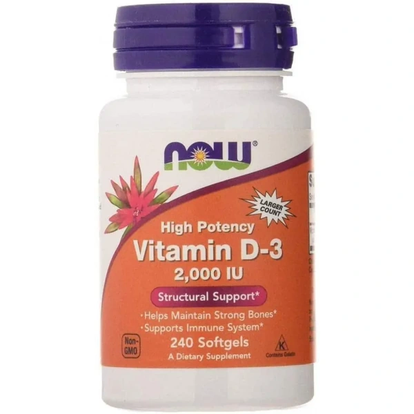 NOW FOODS Vitamin D3 (Vitamin D3) 2000 IU 240 gel capsules