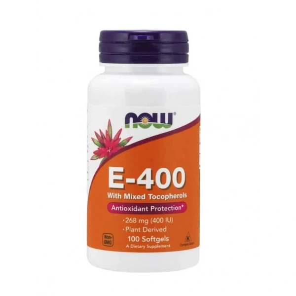 NOW FOODS Vitamin E-400 (with Mixed Tocopherols) 100 softgels
