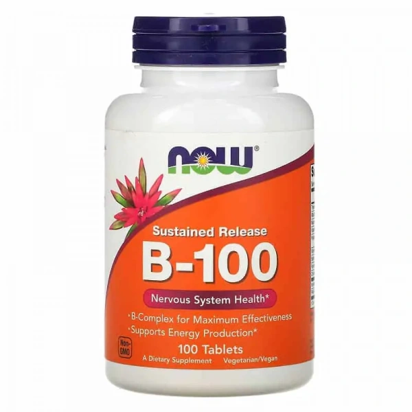 NOW FOODS Vitamin B-100 (Comprehensive Vitamin B Set) 100 Tablets Vegetarian