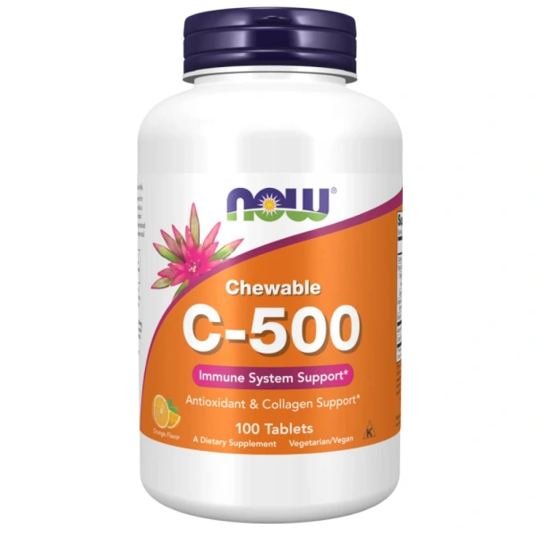 NOW FOODS Vitamin C-500 100 chewable tablets - Orange