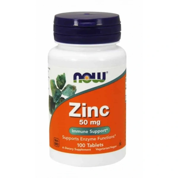 NOW FOODS Zinc Gluconate (Zinc, Immunity) 50mg 100 Vegetarian Tablets