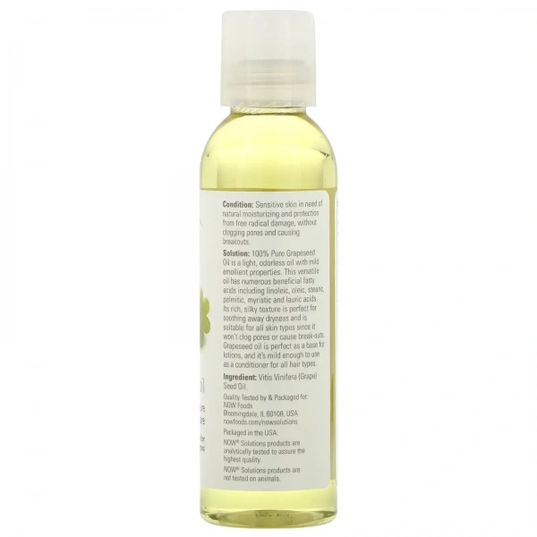 NOW SOLUTIONS Grapeseed Oil Pure 4 fl. oz. 118ml
