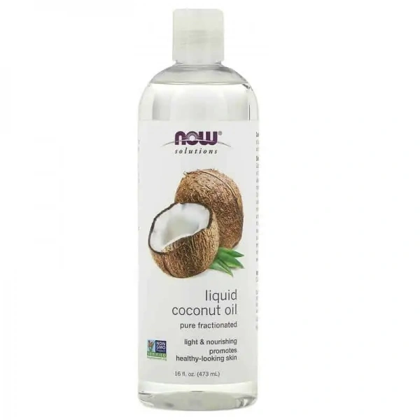 NOW SOLUTIONS Liquid Coconut Oil (Olej kokosowy w płynie) Pure Fractionated 473ml