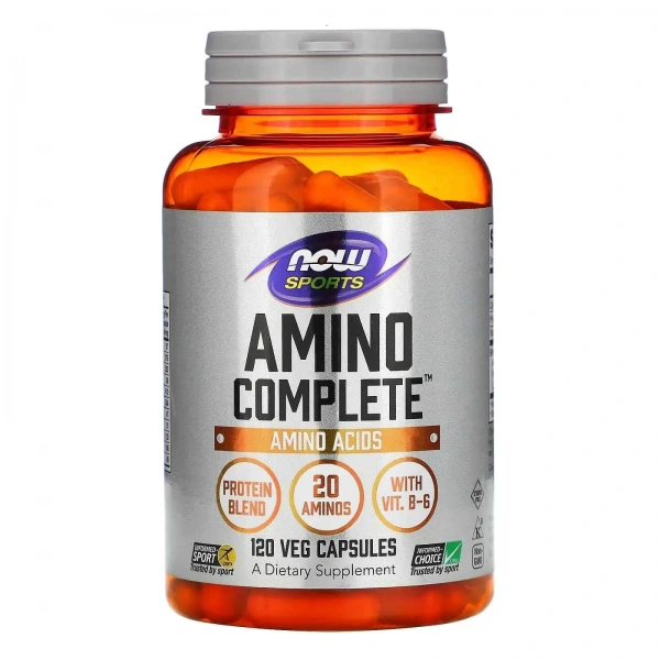 NOW SPORTS Amino Complete (Aminokwasy + Białko) 120 Kapsułek