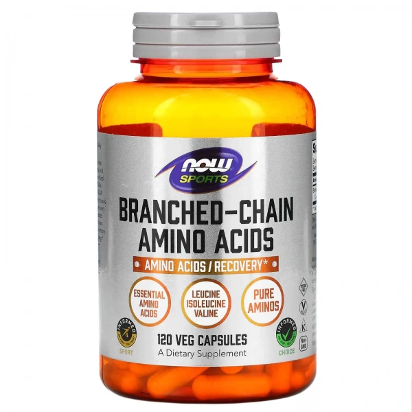 NOW SPORTS Branched Chain Amino Acids (BCAA) 120 Kapsułek wegetariańskich